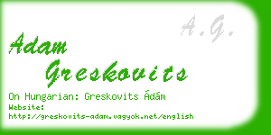 adam greskovits business card
